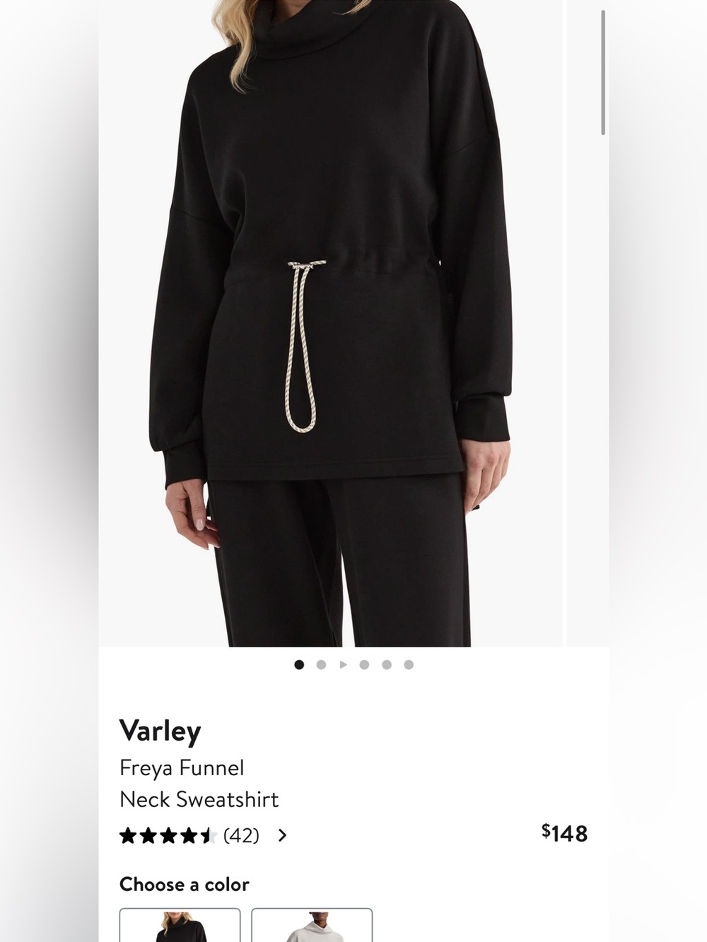 Freya Funnel Neck Sweatshirt — Black